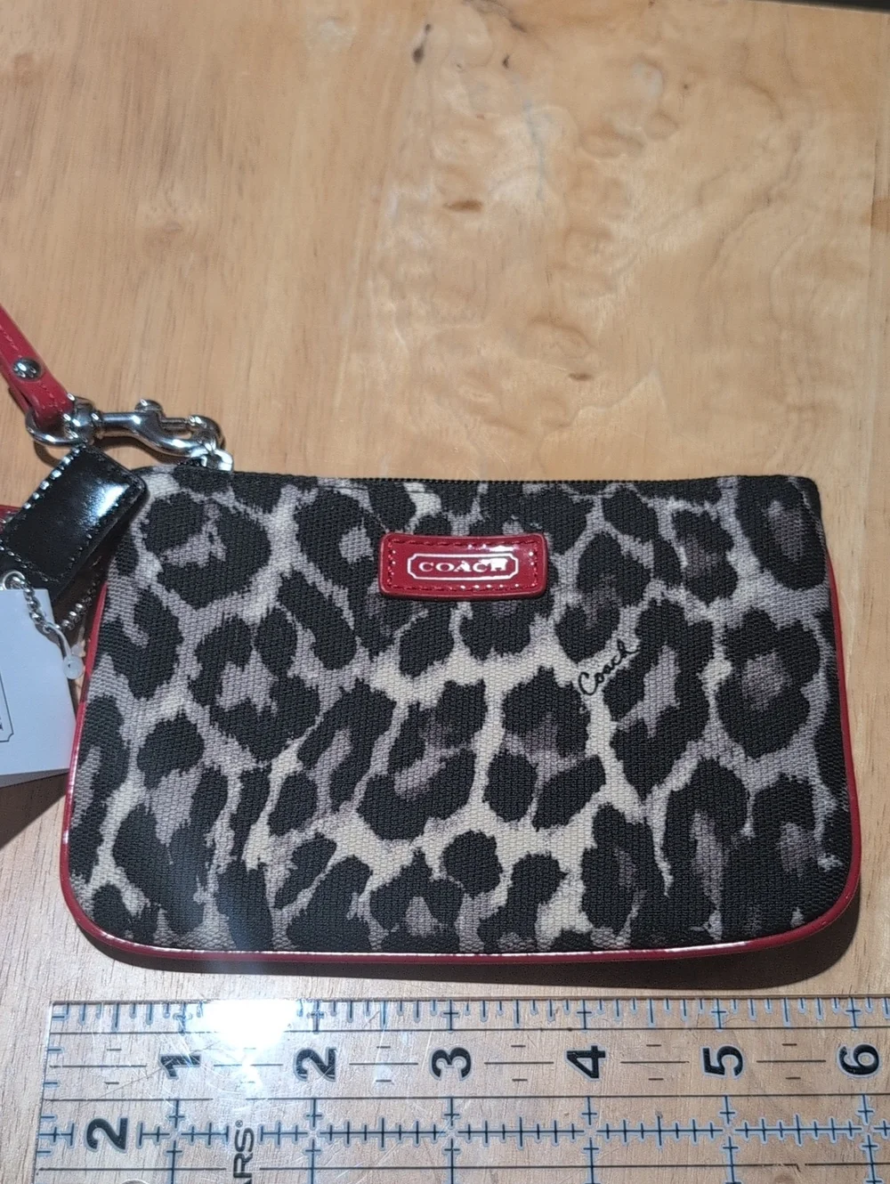 Coach Park Ocelot Wristlet w/Flaw *Please Read